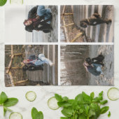 Gepersonaliseerd 8 Foto Collage Keuken Handdoeken (Gevouwen)