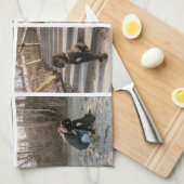 Gepersonaliseerd 8 Foto Collage Keuken Handdoeken (Quarter Fold)