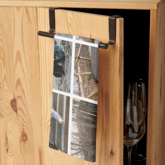 Gepersonaliseerd 8 Foto Collage Keuken Handdoeken (Derde Gevouwen)