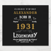 Gepersonaliseerd 90e verjaardag Geboren in 1931  z Bier Etiket (Enkel label)