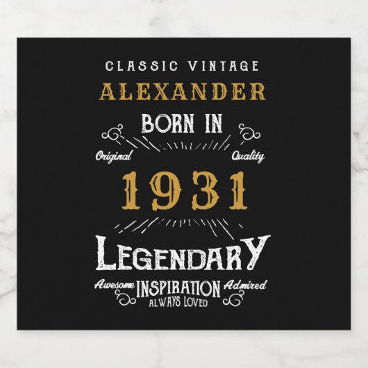 Gepersonaliseerd 90e verjaardag Geboren in 1931  z Bier Etiket (Enkel label)