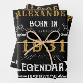 Gepersonaliseerd 90e verjaardag Geboren in 1931  z Inpakpapier Vel (In situ)