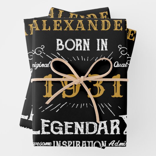 Gepersonaliseerd 90e verjaardag Geboren in 1931  z Inpakpapier Vel (In situ)