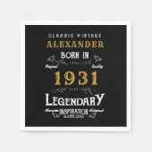 Gepersonaliseerd 90e verjaardag Geboren in 1931 z Servet (Voorkant)