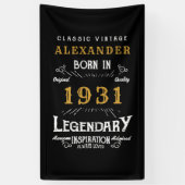 Gepersonaliseerd 90e verjaardag Geboren in 1931  z Spandoek (Verticaal)