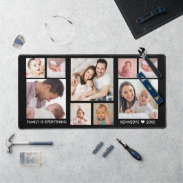 Gepersonaliseerd 9 Fotocollage familienaam Quote Z Bureaumat