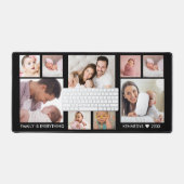 Gepersonaliseerd 9 Fotocollage familienaam Quote Z Bureaumat (Keyboard & Muis)