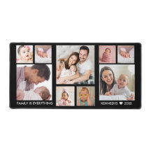 Gepersonaliseerd 9 Fotocollage familienaam Quote Z