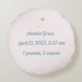 Gepersonaliseerd 'A' Geboorte rond kussen (Achterkant)
