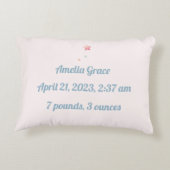 Gepersonaliseerd 'A' Geboorte rond kussen (Achterkant)