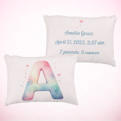 Gepersonaliseerd 'A' Geboorte rond kussen