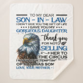 Gepersonaliseerd aan mijn beste zoon in de wet sherpa deken (Voorkant)