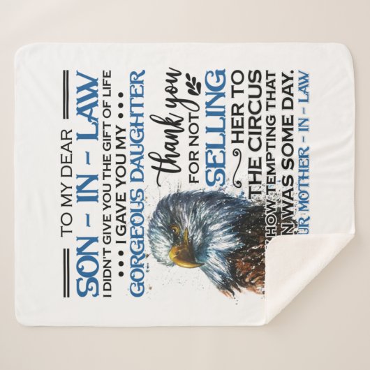 Gepersonaliseerd aan mijn beste zoon in de wet sherpa deken (Voorkant (horizontaal))