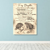 Gepersonaliseerd aan mijn dochter, liefde van mam  canvas afdruk (Insitu (Houten vloer))