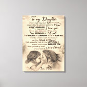 Gepersonaliseerd aan mijn dochter, liefde van mam  canvas afdruk (Voorkant)