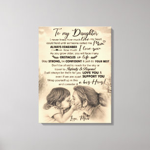 Gepersonaliseerd aan mijn dochter, liefde van mam canvas afdruk