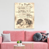 Gepersonaliseerd aan mijn dochter, liefde van mam  canvas afdruk (Insitu (Woonkamer))