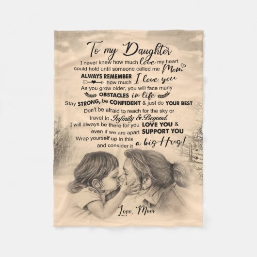 Gepersonaliseerd aan mijn dochter, liefde van mam  fleece deken (Voorkant)