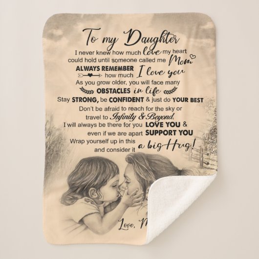 Gepersonaliseerd aan mijn dochter, liefde van mam  sherpa deken (Voorkant)