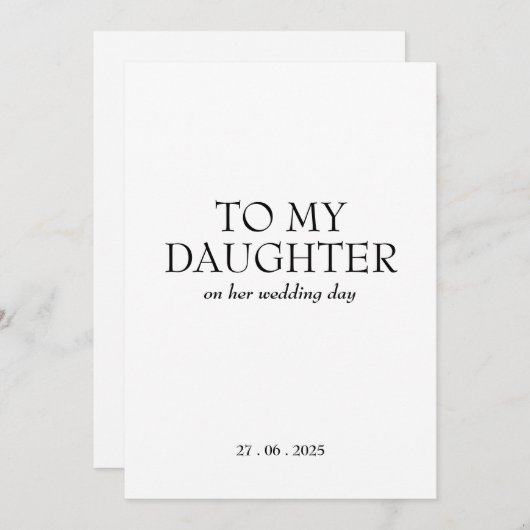 Gepersonaliseerd "aan mijn dochter" op haar trouwd bedankkaart (Voorkant / Achterkant)