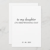 Gepersonaliseerd "aan mijn dochter" op haar trouwd kaart (Voorkant / Achterkant)