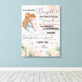 Gepersonaliseerd aan mijn dochter van mama canvas afdruk (Insitu (Houten vloer))