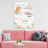 Gepersonaliseerd aan mijn dochter van mama canvas afdruk (Insitu (Woonkamer))