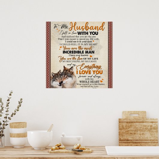 Gepersonaliseerd aan mijn man van het Poster van d (Keuken)