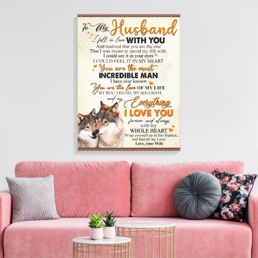 Gepersonaliseerd aan mijn man van het Poster van d Canvas Afdruk (Insitu (Woonkamer))