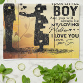 Gepersonaliseerd aan mijn moeder van zoon | Birthd Theedoek (Gevouwen)