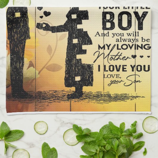 Gepersonaliseerd aan mijn moeder van zoon | Birthd Theedoek (Gevouwen)