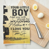 Gepersonaliseerd aan mijn moeder van zoon | Birthd Theedoek (Quarter Fold)