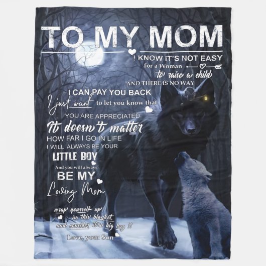 Gepersonaliseerd aan mijn moeder van zoon, fleece deken (Voorkant)