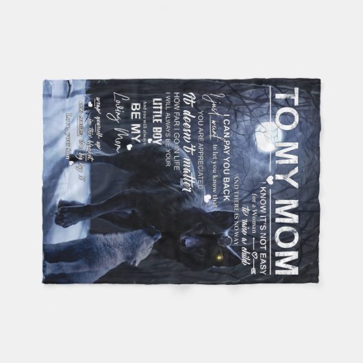 Gepersonaliseerd aan mijn moeder van zoon, fleece deken (Voorkant (Horizontaal))