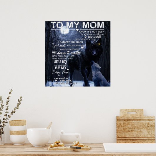 Gepersonaliseerd aan mijn moeder van zoon, poster (Keuken)