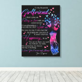 Gepersonaliseerd aan mijn prachtige Vriendin van B Canvas Afdruk (Insitu (Houten vloer))