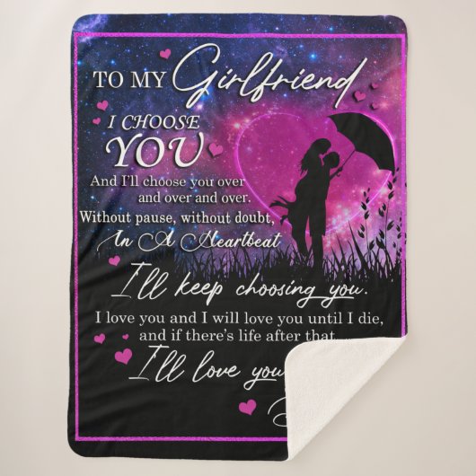 Gepersonaliseerd aan mijn prachtige Vriendin van B Sherpa Deken (Voorkant)