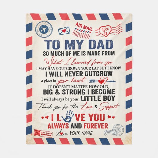 Gepersonaliseerd aan mijn vader deken van Son Air  (Voorkant)