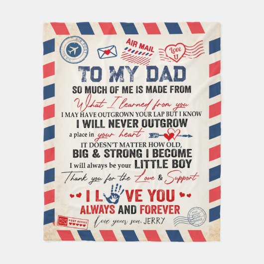 Gepersonaliseerd aan mijn vader deken van Son Air  (Voorkant)