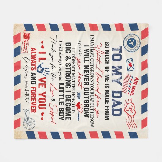 Gepersonaliseerd aan mijn vader deken van Son Air  (Voorkant (Horizontaal))