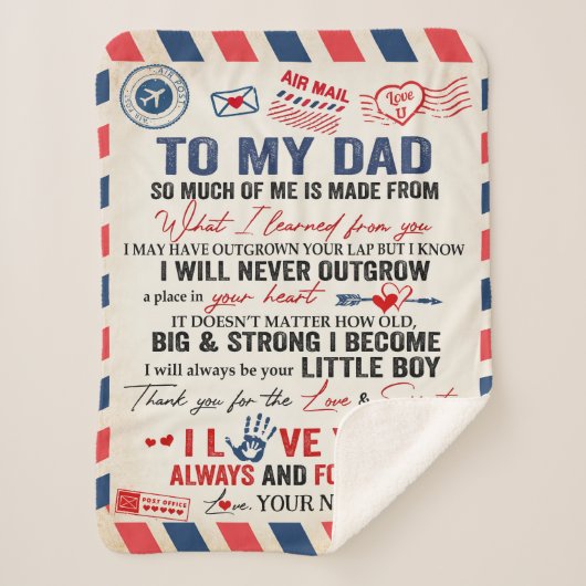 Gepersonaliseerd aan mijn vader deken van Son Air  (Voorkant)