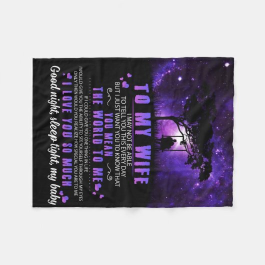 Gepersonaliseerd aan mijn vrouw, brief van echtgen fleece deken (Voorkant (Horizontaal))