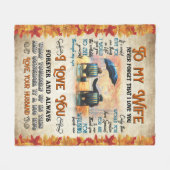 Gepersonaliseerd aan mijn vrouw van echtgenoot ver fleece deken (Voorkant (Horizontaal))