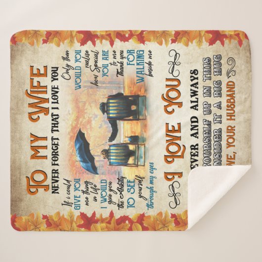 Gepersonaliseerd aan mijn vrouw van echtgenoot ver sherpa deken (Voorkant (horizontaal))