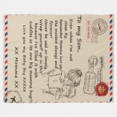 Gepersonaliseerd aan mijn zoon, brief van mam Blan Fleece Deken (Voorkant (Horizontaal))