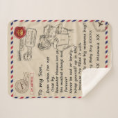 Gepersonaliseerd aan mijn zoon, brief van mam Blan Sherpa Deken (Voorkant (horizontaal))