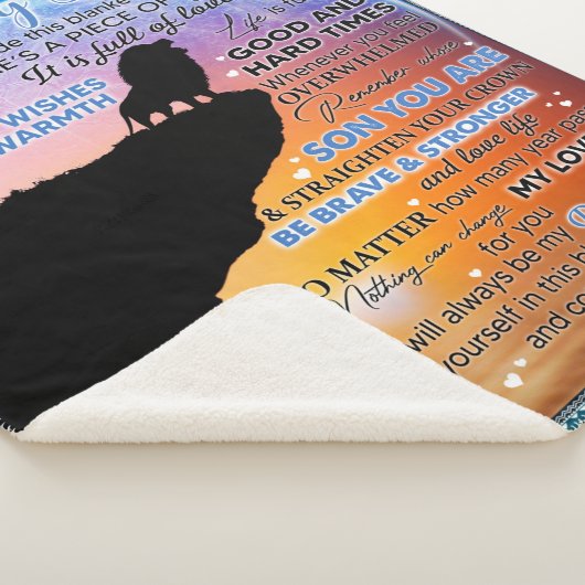 Gepersonaliseerd aan mijn zoon, brief van mam Blan Sherpa Deken (3/4)