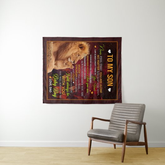 Gepersonaliseerd aan mijn zoon, liefdesbrief van v wandkleed (In Situ (horizontaal))