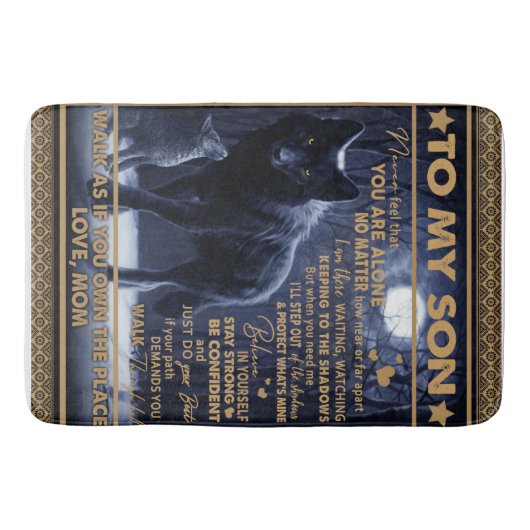 Gepersonaliseerd aan mijn zoon, Son Birthday Gift Badmat (Voorkant)