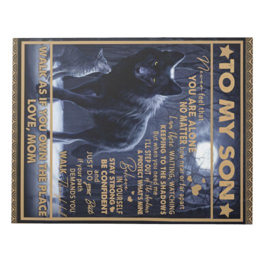 Gepersonaliseerd aan mijn zoon, Son Birthday Gift Notitieblok (Voorkant)